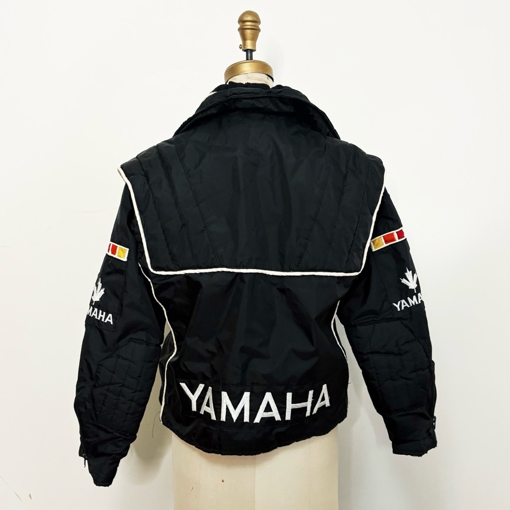 Vintage Yamaha Black Jacket with Red and White Details